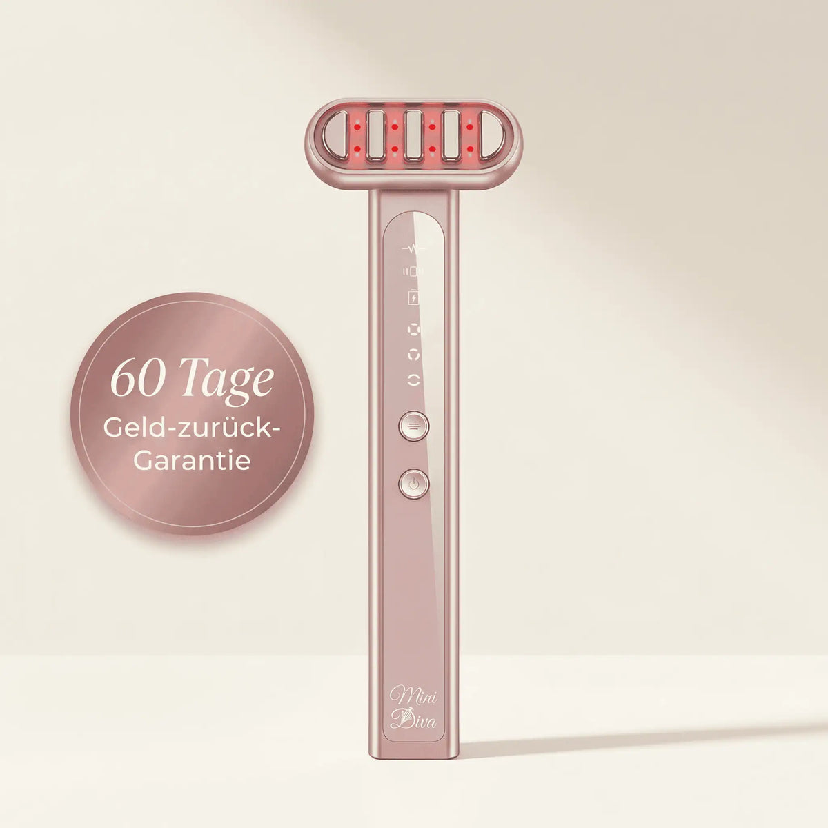 Mini Diva Glow Wand – Rotlicht, Blau, Violett & EMS für das Gesicht